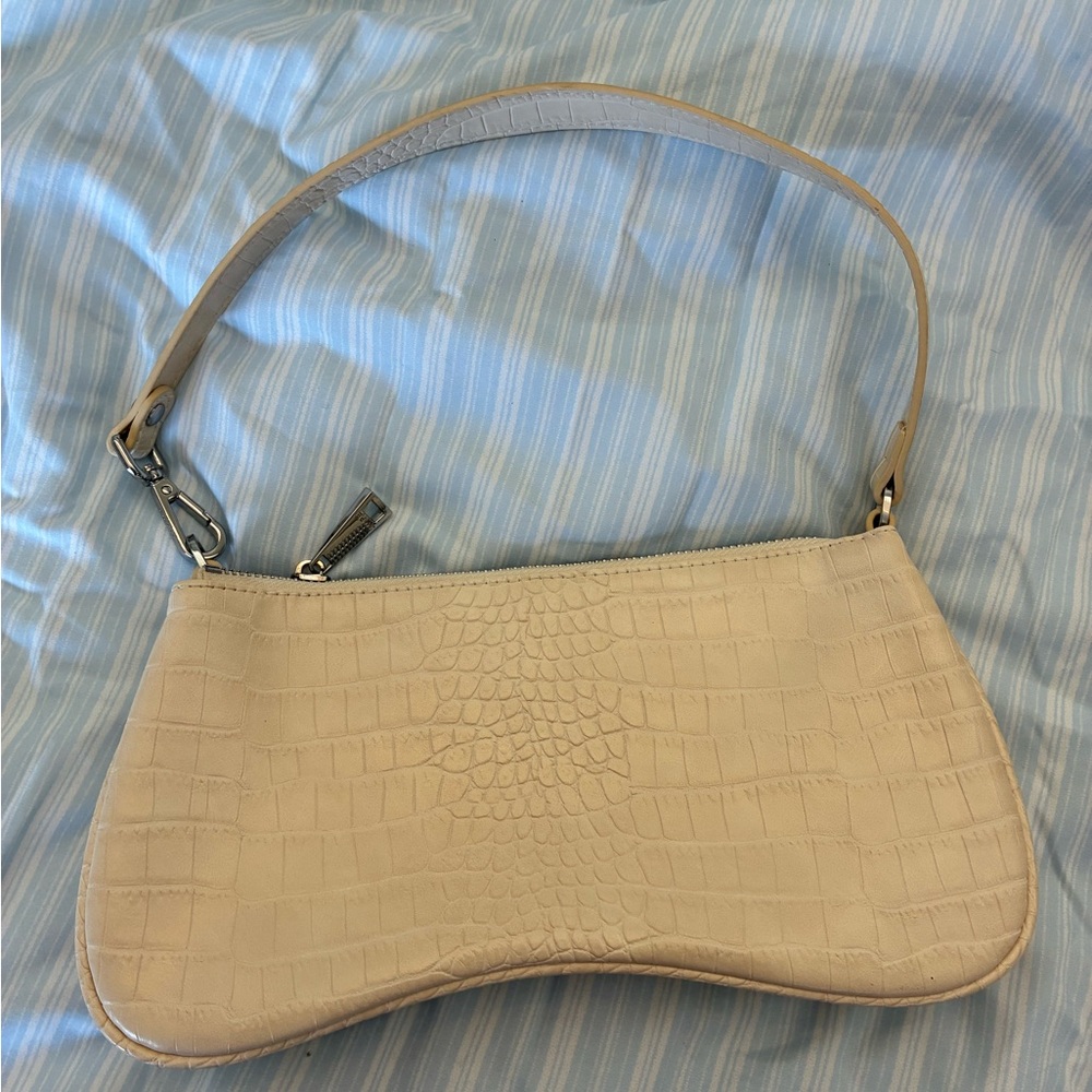 JW Pei Eva Shoulder Bag ivory mock croc Nordstrom east west spring wedding - Picture 9 of 16
